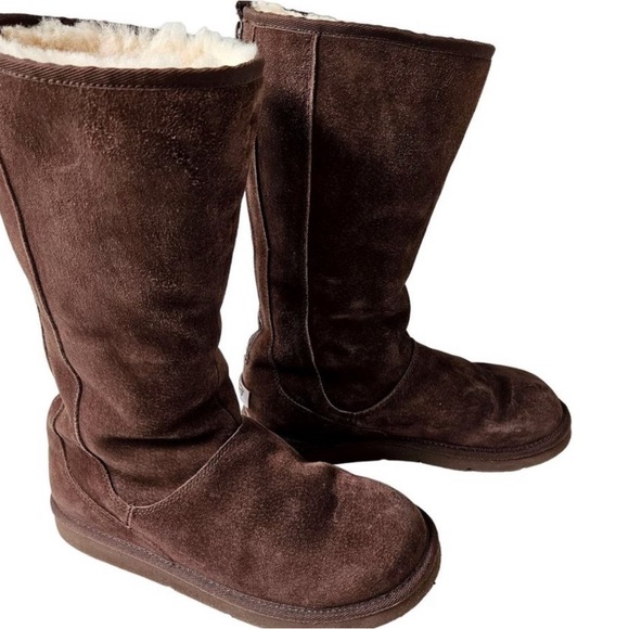 Ugg Knightsbridge Tall Brown Suede Shearling Lined Boots 5119 Womens 10 - Picture 4 of 4